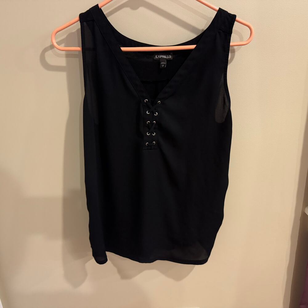 Express Black Criss Cross Front  Tank Top Size Medium